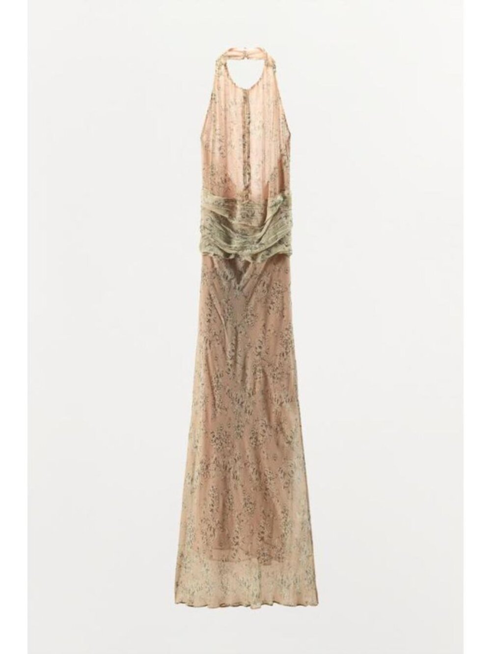 ZARA FLORAL PRINT HALTER DRESS